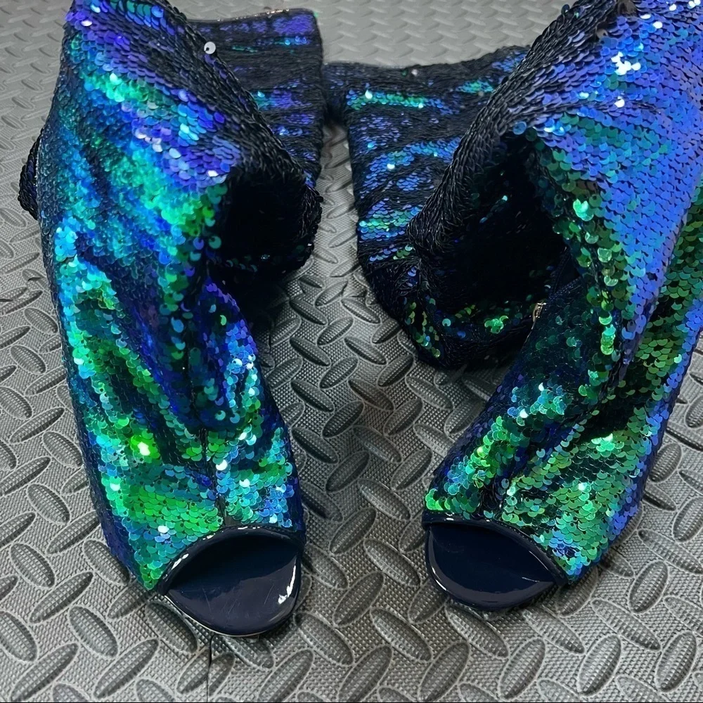 CAPE ROBBIN | Sequin thigh-high boots